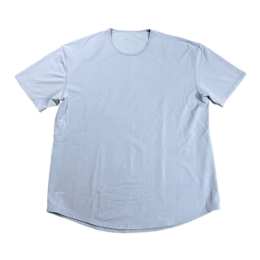 BYLT Premium Basics Men's XXL Drop Cut T-Shirt Light Blue Short Sleeve Crew Neck